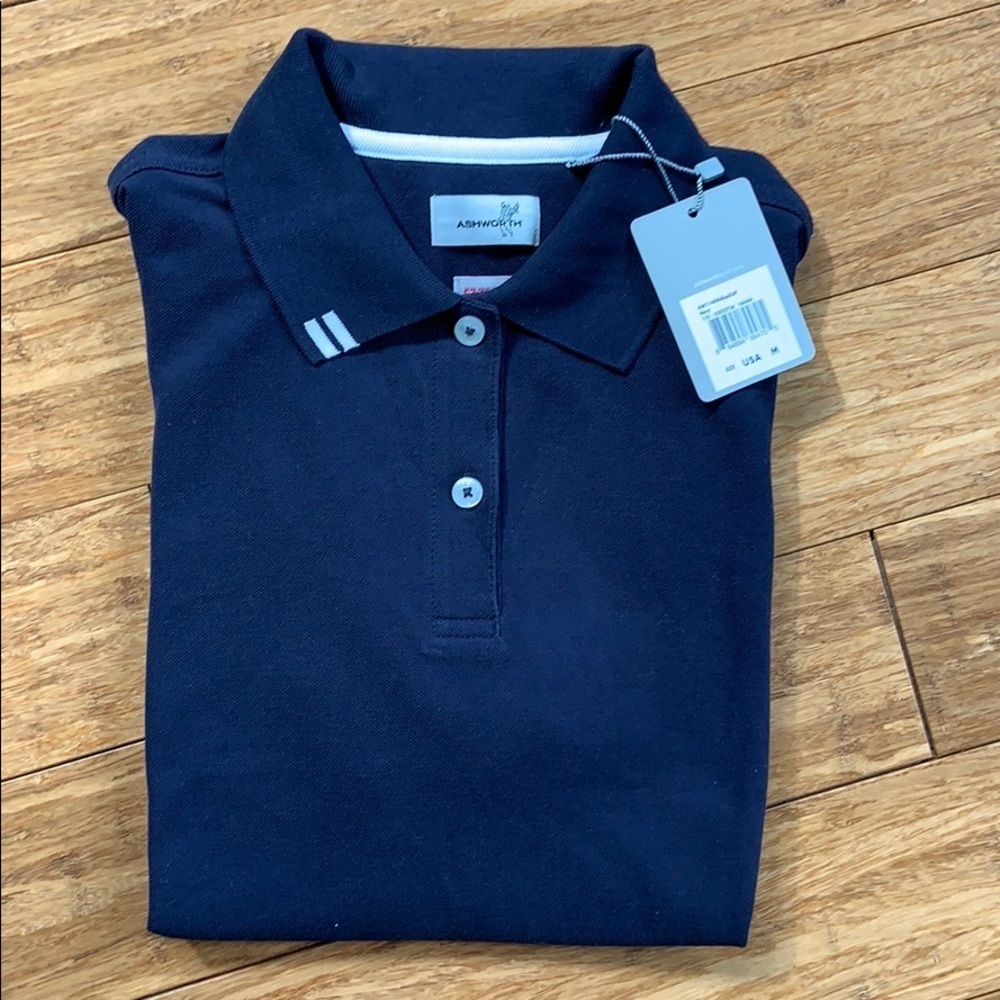 ☀️ 3/$36 or 2/$30 NEW ASHWORTH Ladies Navy Golf Polo Shirt sz Medium
